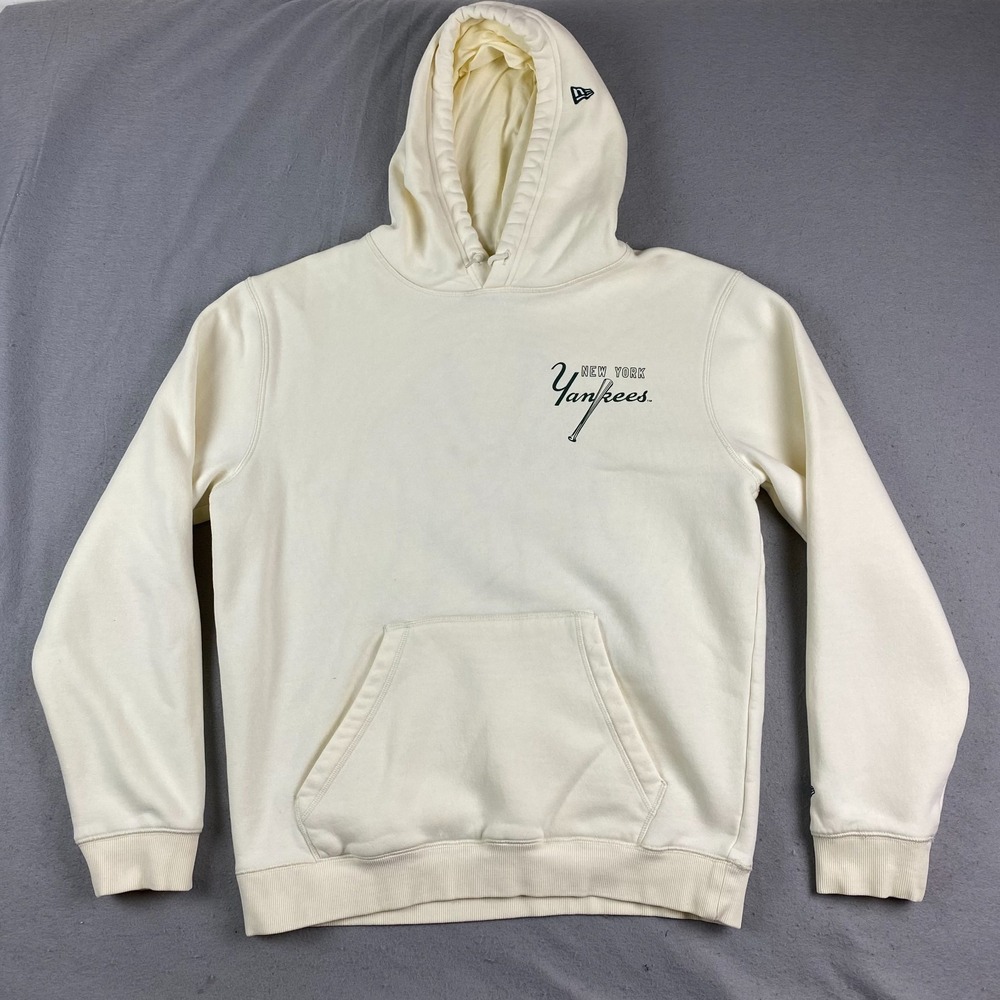 New York Yankees New Era Hoodie Large Cream Embroidered big logo - Picture 7 of 16